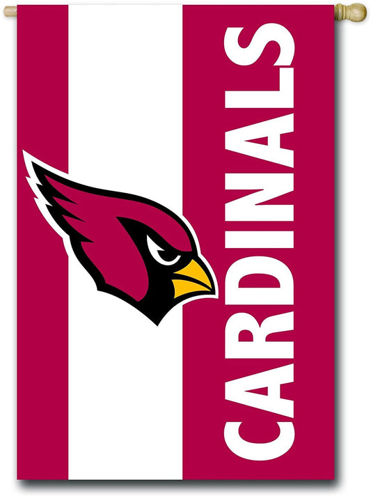 Arizona Cardinals Premium Double Sided Banner House Flag, Embellished Applique, 28x44 Inch