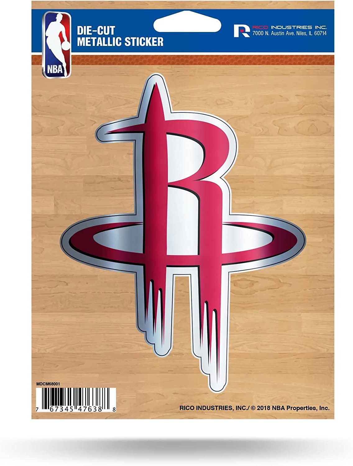 Houston Rockets 5 Inch Decal Sticker Die Cut Chrome Shimmer Metallic