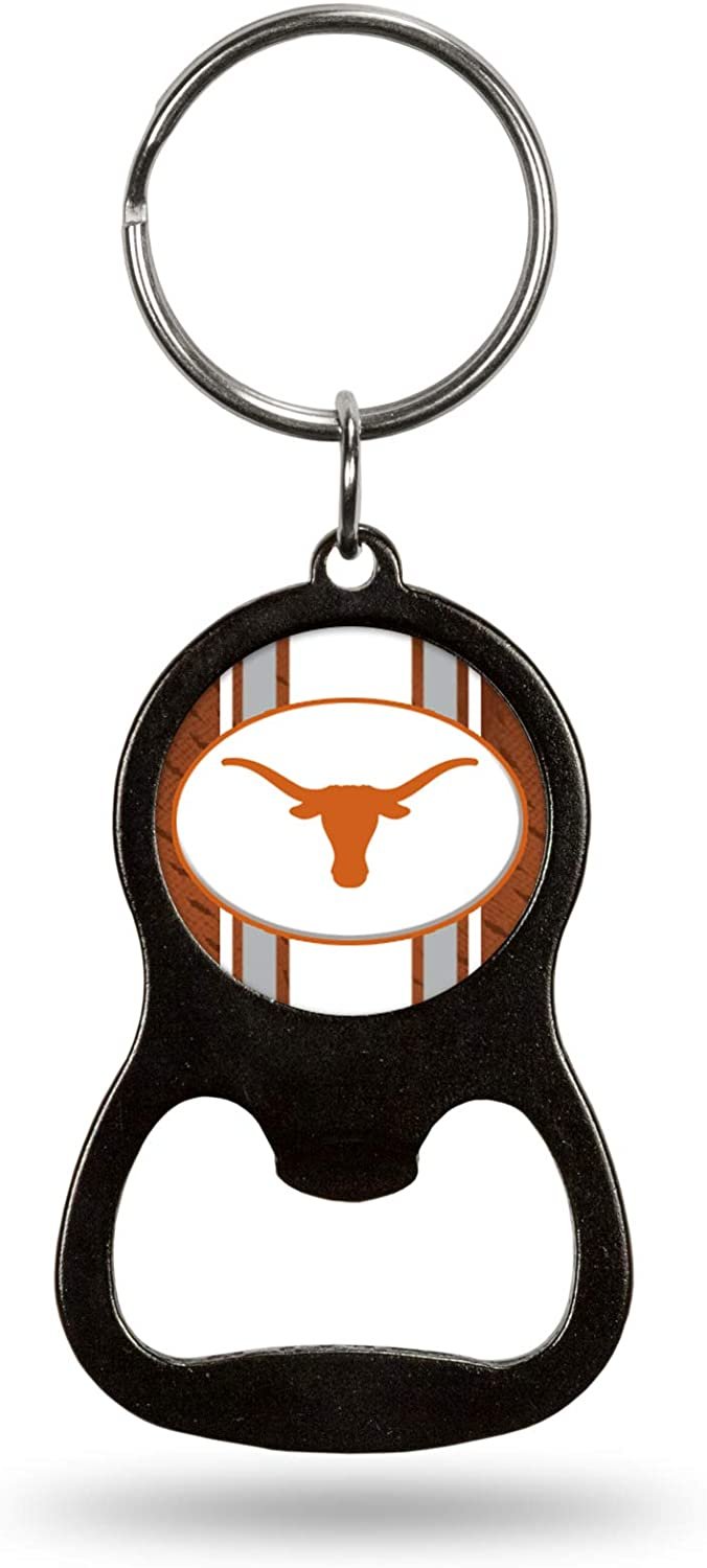 University of Texas Longhorns Premium Solid Metal Bottle Opener Keychain, Key Ring, Team Color