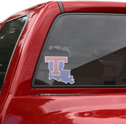 Louisiana Tech University Bulldogs 8 Inch Perforated Auto Window Film Decal One-Way Vision Exterior Application
