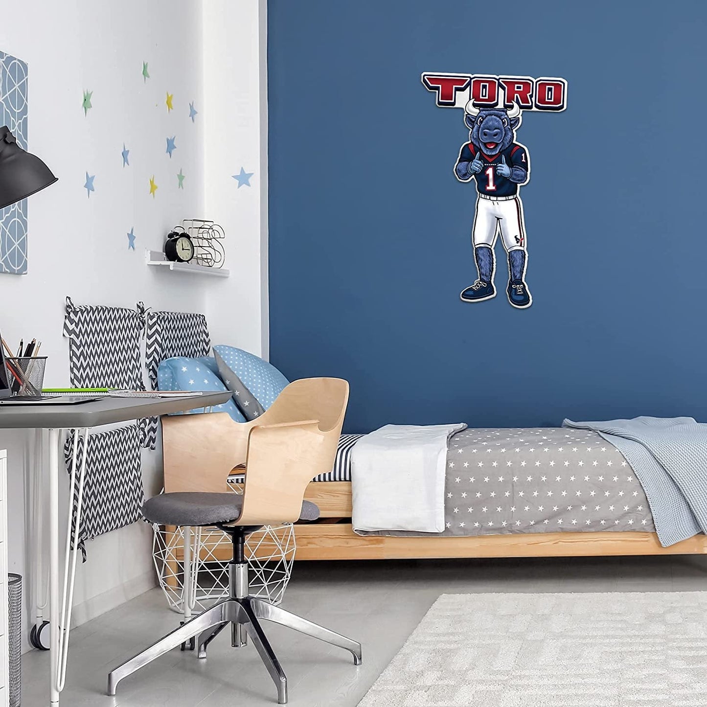 Houston Texans Soft Felt Pennant, Mascot Design, Shape Cut, 18 Inch, Easy To Hang