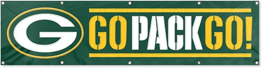 Green Bay Packers Huge 8x2 Feet Banner Flag Metal Grommets