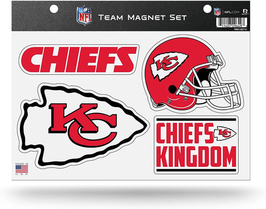 Rico Industries NFL Kansas City Chiefs 8.5" x 11" Team Magnet Set for Car, Refrigerator, Fridge, Locker, Office Cabinet