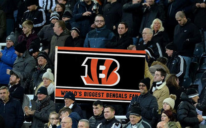 Cincinnati Bengals 3x5 Feet Flag Banner, World's Biggest Fan, Metal Grommets, Single Sided, Indoor or Outdoor Use