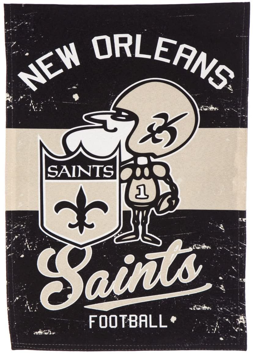 New Orleans Saints Premium House Flag Banner, Double Sided, Retro Vintage Style, Linen, 28x44 Inch