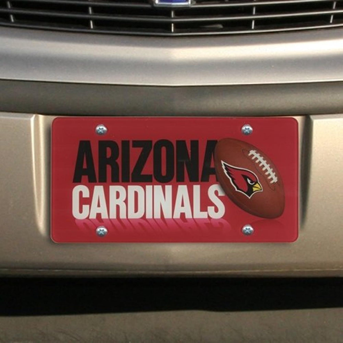 Arizona Cardinals Premium Laser Tag License Plate, Script Design, Printed Acrylic, 12x6 Inch