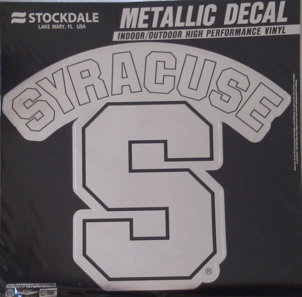 Syracuse University Orange 12 Inch Decal Sticker, Metallic Chrome Shimmer Design