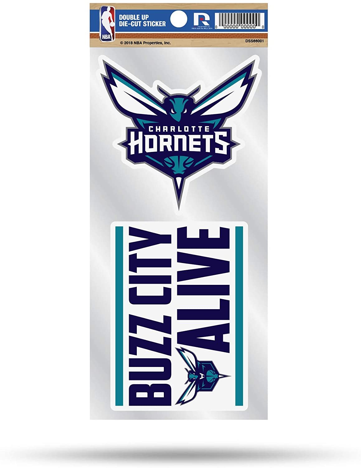Charlotte Hornets Double UP 2-Pack Decal Sheet Slogan Sticker 3 Inch Decals Auto Home