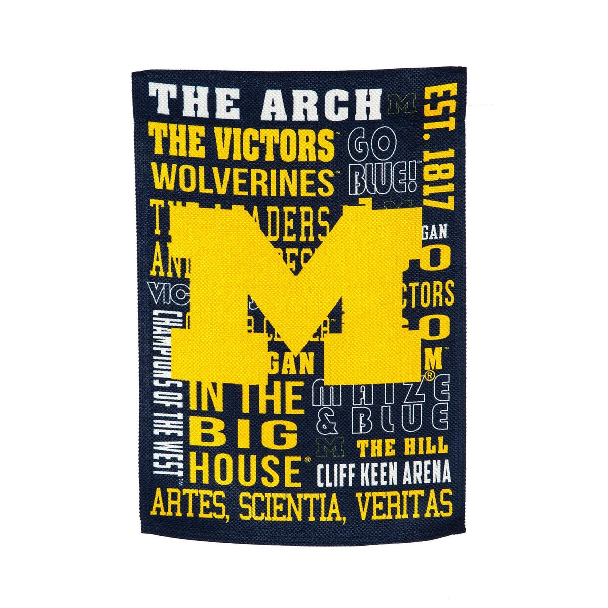 University of Michigan Wolverines Premium Double Sided Garden Flag Banner, Fan Rules Design, 13x18 Inch, Display Stand Sold Seperately, Officially Licensed