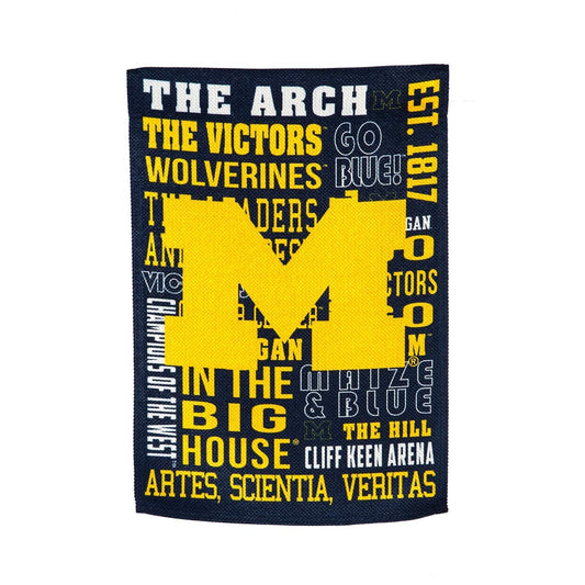 University of Michigan Wolverines Premium Double Sided Garden Flag Banner, Fan Rules Design, 13x18 Inch, Display Stand Sold Seperately, Officially Licensed