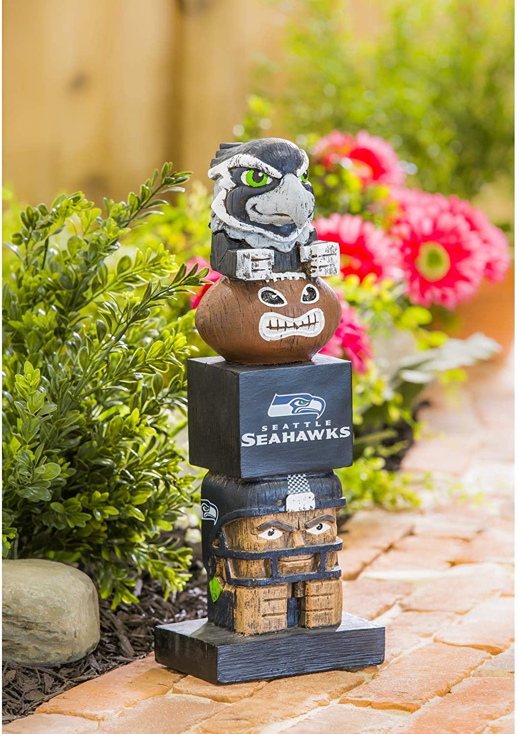 Seattle Seahawks 16 Inch Tiki Totem Garden Statue Resin Outdoor Decoration