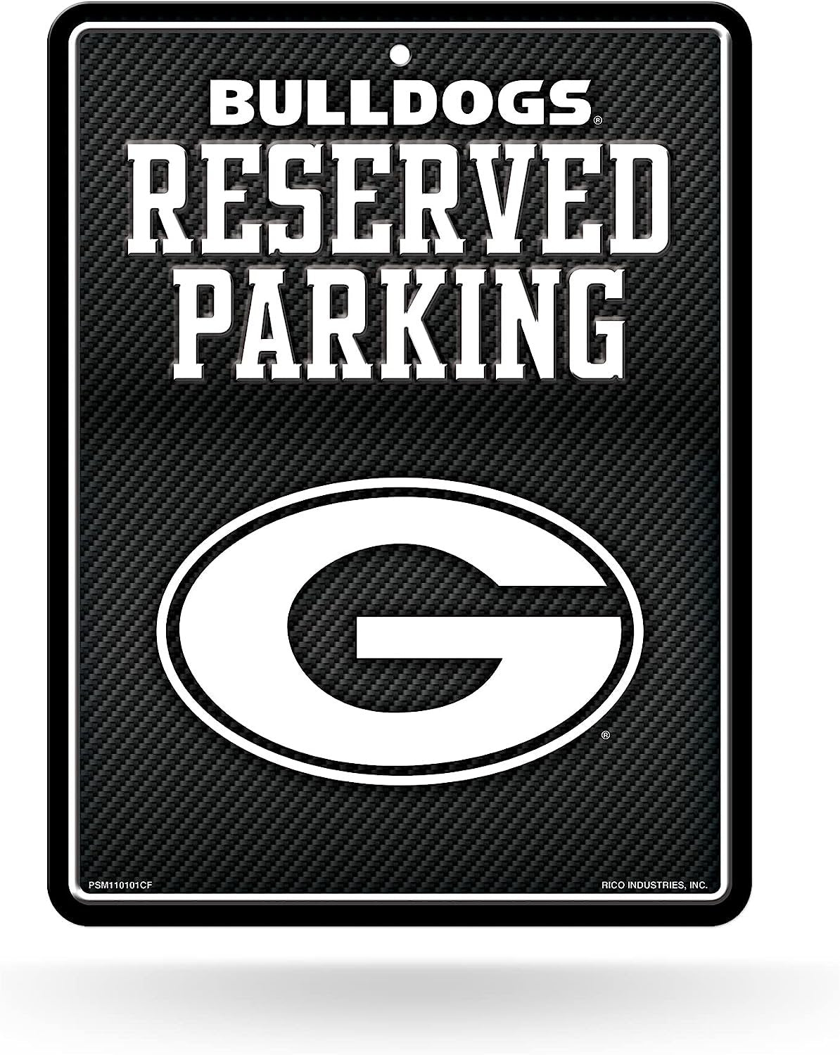 University of Georgia Bulldogs Metal Parking Novelty Wall Sign 8.5 x 11 Inch Carbon Fiber Design