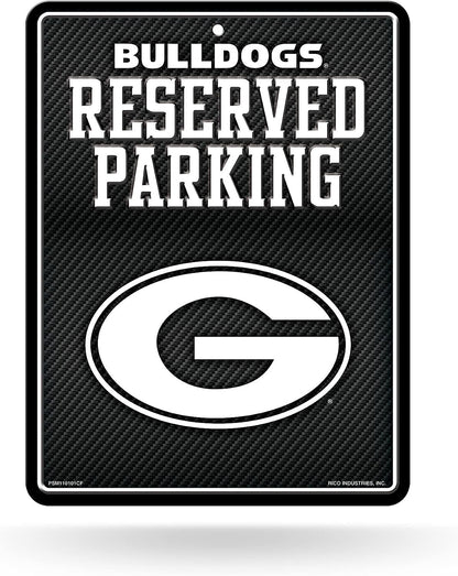 University of Georgia Bulldogs Metal Parking Novelty Wall Sign 8.5 x 11 Inch Carbon Fiber Design