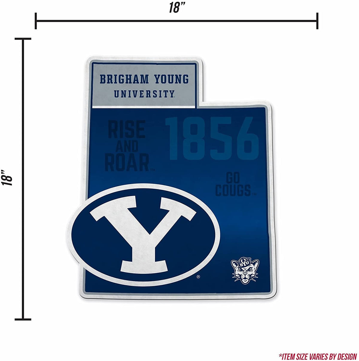 BYU Cougars Pennant State Shape 18 Inch Soft Felt Brigham Young University