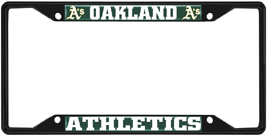 Fanmats MLB Oakland Athletics Black Metal License Plate Frame