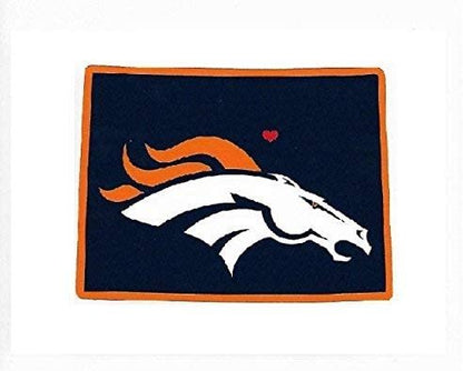 Denver Broncos 5 Inch Sticker Decal, Home State Design, Flat Vinyl, Full Adhesive Backing