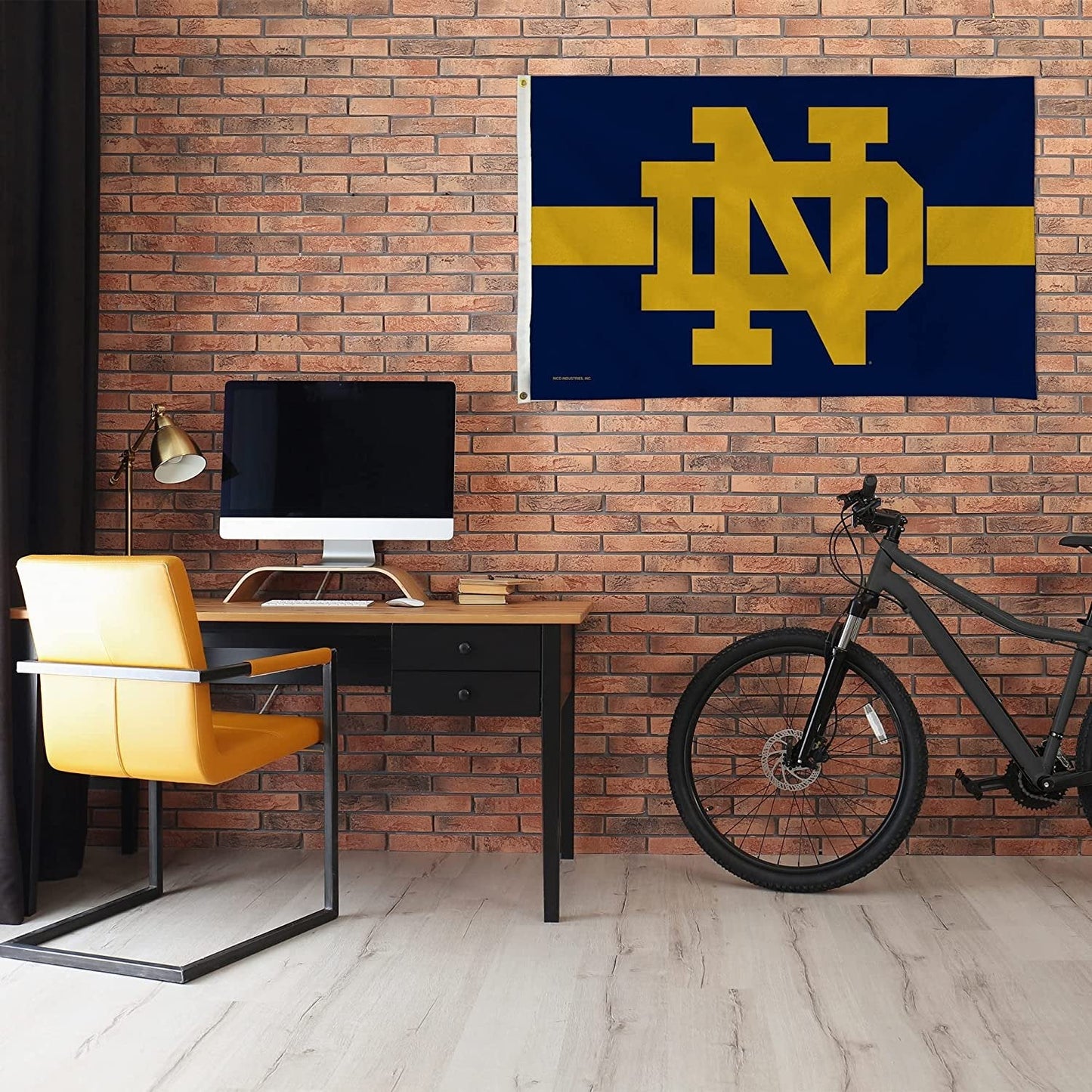 University of Notre Dame Fighting Irish Premium 3x5 Feet Flag Banner, Striped Design, Metal Grommets, Outdoor Use, Single Sided