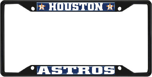 Fan Mats 31306: Houston Astros Metal License Plate Frame Black Finish