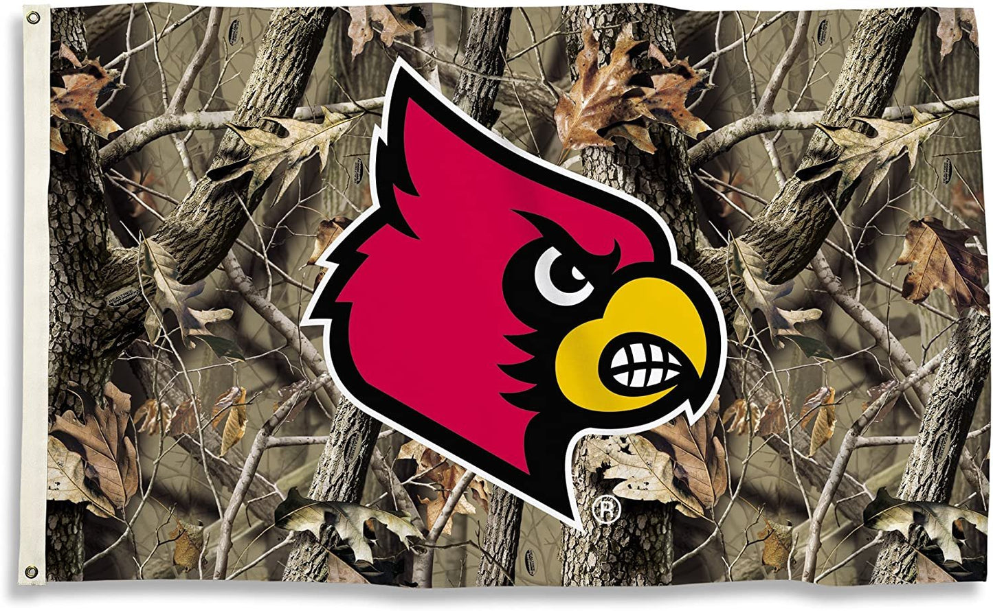 University of Louisville Cardinals Premium 3x5 Feet Flag Banner, Camo Design, Metal Grommets, Outdoor Use, Single Sided