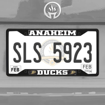 FANMATS 31377 Anaheim Ducks Metal License Plate Frame Black Finish