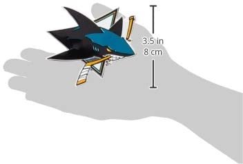 San Jose Sharks Auto Emblem, Aluminum Metal, Embossed Team Color, Raised Decal Sticker, Full Adhesive Backing