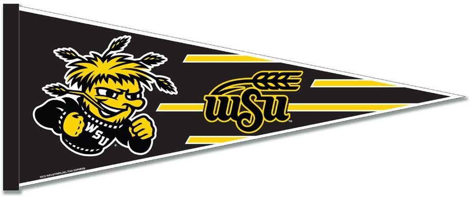 Wichita State University Shockers Soft Felt Pennant, Primary Design, 12x30 Inch, Easy To Hang