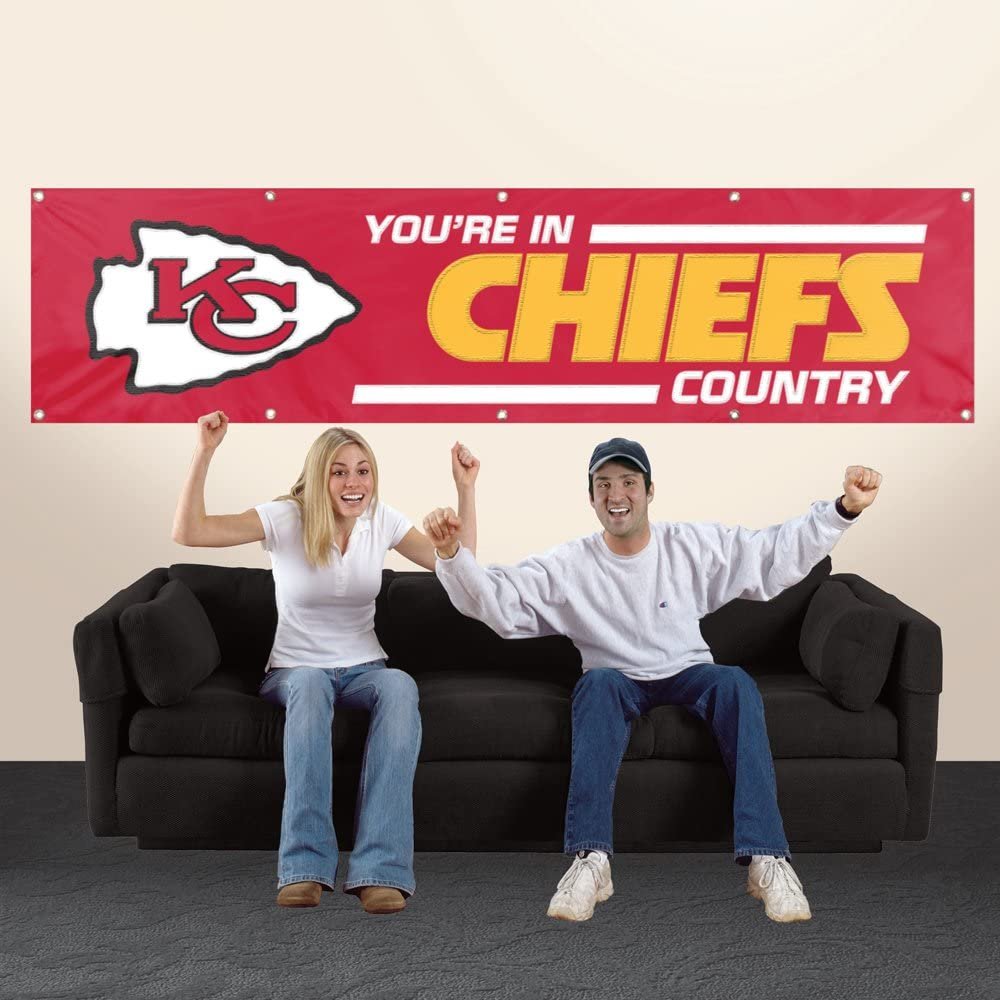 Kansas City Chiefs Huge 8x2 Feet Banner Flag Metal Grommets