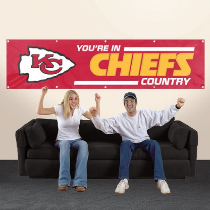 Kansas City Chiefs Huge 8x2 Feet Banner Flag Metal Grommets