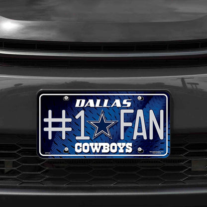 Dallas Cowboys #1 Fan Metal License Plate Tag Aluminum Novelty 12x6 Inch