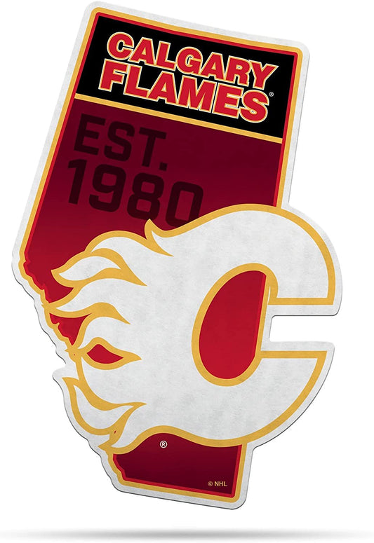Calgary Flames 18" State Shape Pennant Soft Felt