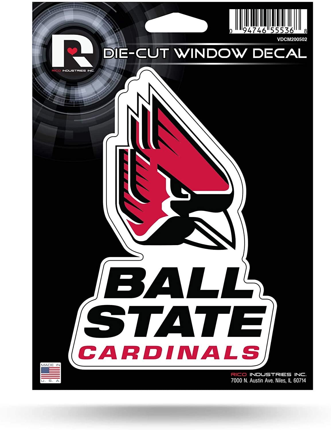 Ball State University Cardinals 5 Inch Sticker Decal Flat Vinyl Full Adhesive Backing