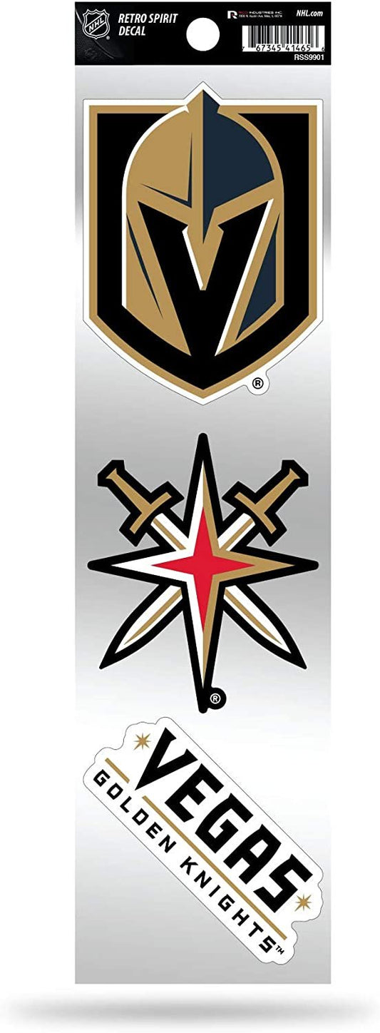 NHL Vegas Golden Knights 3-Piece Retro Spirit Decals