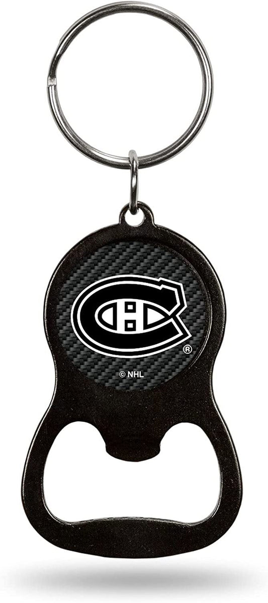 Montreal Canadiens Keychain Bottle Opener Carbon Fiber Design Metal Hockey