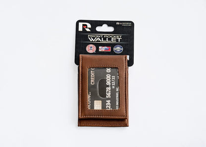 New York Islanders Premium Black Leather Wallet, Front Pocket Magnetic Money Clip, Laser Engraved, Vegan
