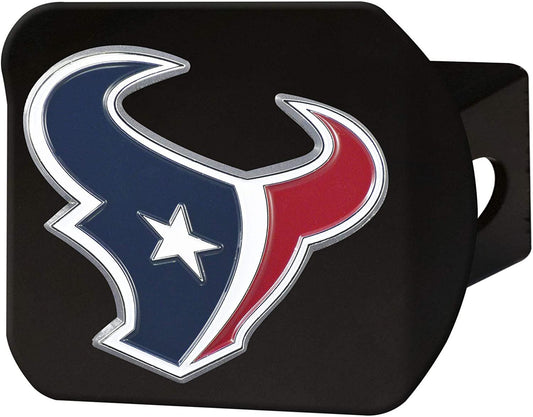 Houston Texans Hitch Cover Black Solid Metal with Raised Color Metal Emblem 2" Square Type III