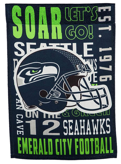 Seattle Seahawks Premium Garden Flag Banner, Double Sided 13x18 Inch, Outdoor Use
