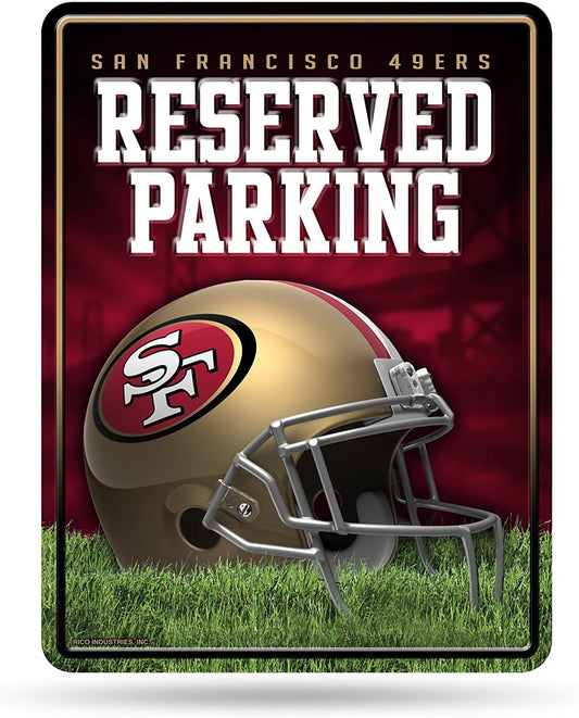 NFL San Francisco 49ers 8-Inch by 11-Inch Metal Parking Sign Décor