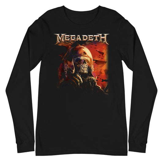 Megadeth Vic Staring Mens Long Sleeve Shirt Black