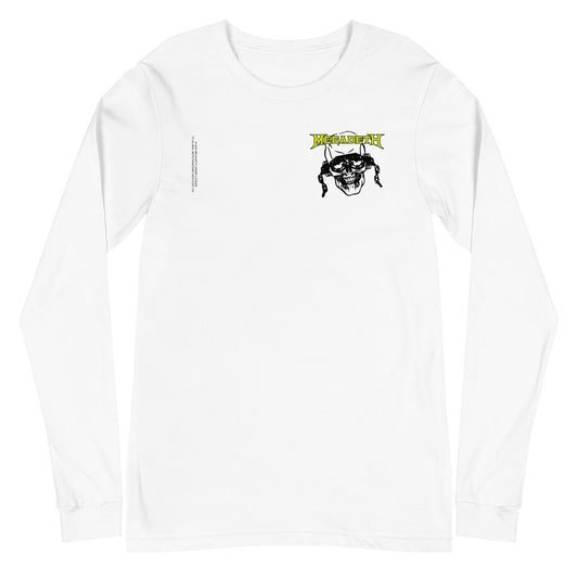 Megadeth Vic Stamp Mens Long Sleeve Shirt White