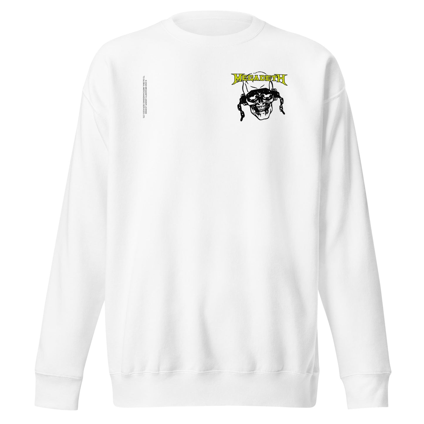 Megadeth Vic Stamp Mens Sweatshirt White