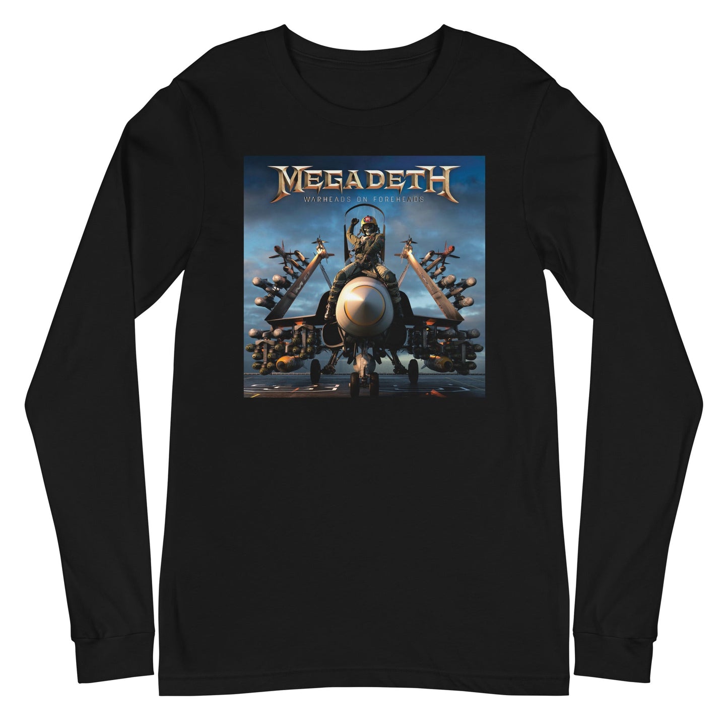 Megadeth Warheads on Foreheads Mens Long Sleeve Shirt Black