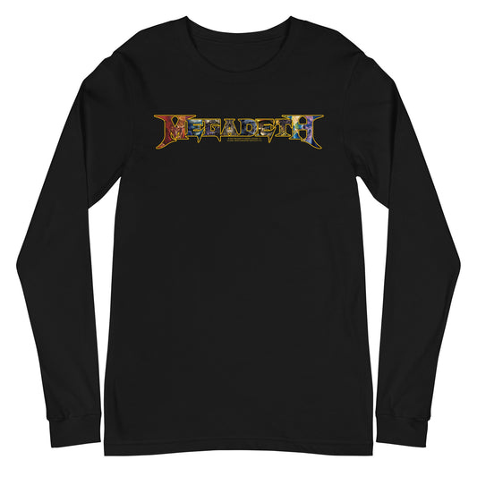 Megadeth Vic Lettered Logo Mens Long Sleeve Shirt Black