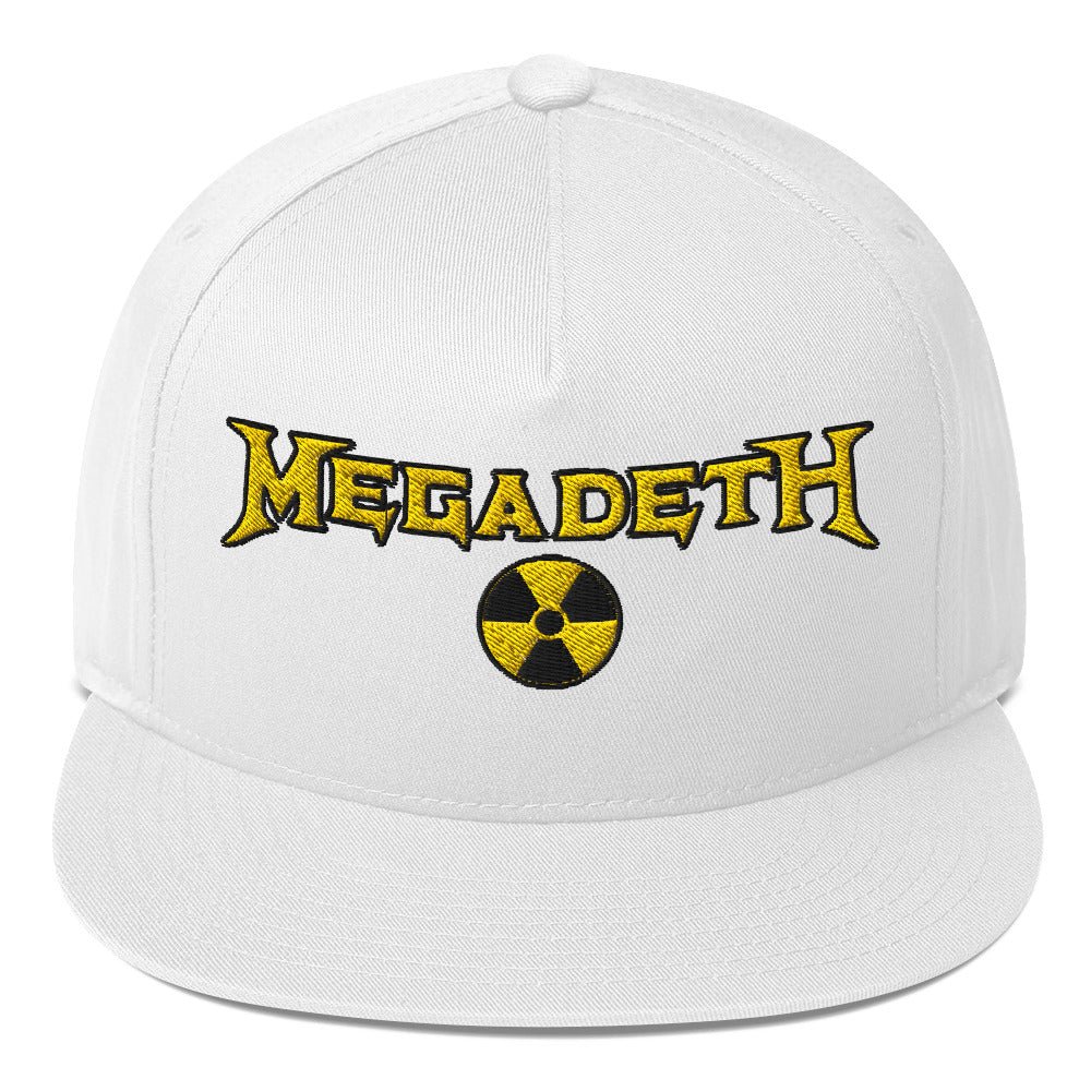 Megadeth Nuclear Logo Embroidered Snapback Hat White Officially Licensed