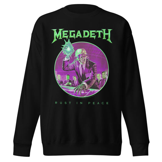 Megadeth Green Rust Jumbo Print Mens Sweatshirt Black