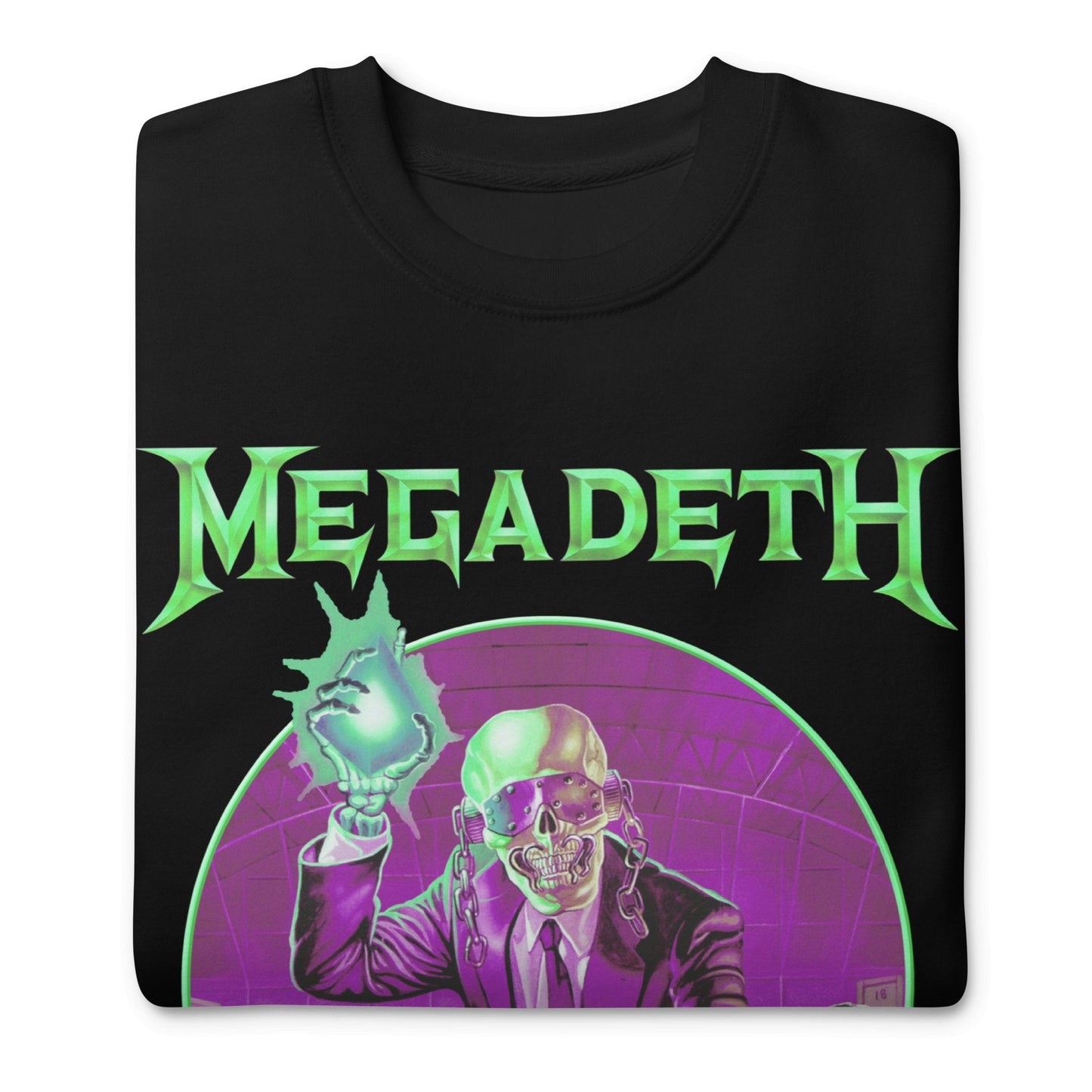 Megadeth Green Rust Jumbo Print Mens Sweatshirt Black