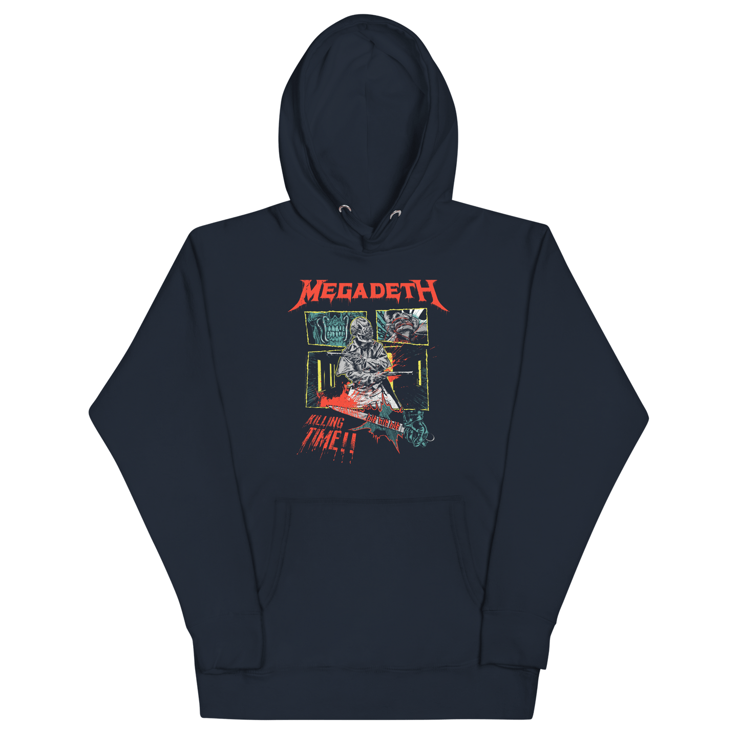 Megadeth Killing Time Mens Officially Licensed Hoodie Navy