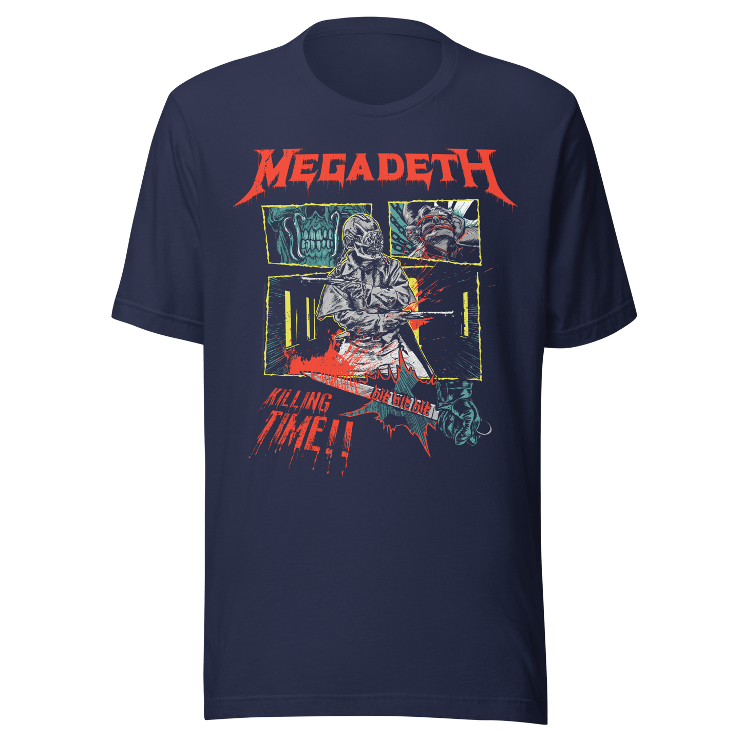 Megadeth Killing Time Jumbo Print Officially Licensed Mens T Shirt Blue