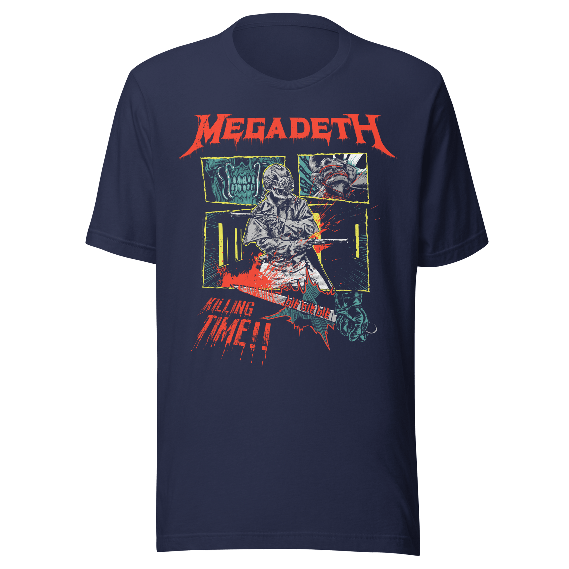 Megadeth Killing Time Jumbo Print Officially Licensed Mens T Shirt Blue