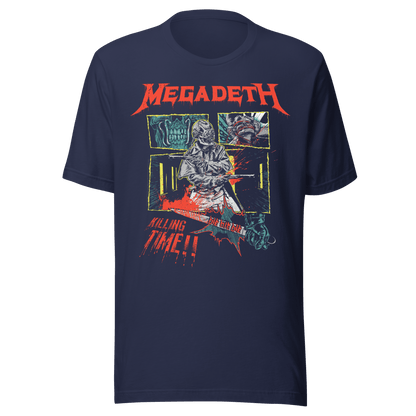 Megadeth Killing Time Jumbo Print Officially Licensed Mens T Shirt Blue
