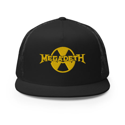 Megadeth Logo Flat Brim Trucker Hat Black